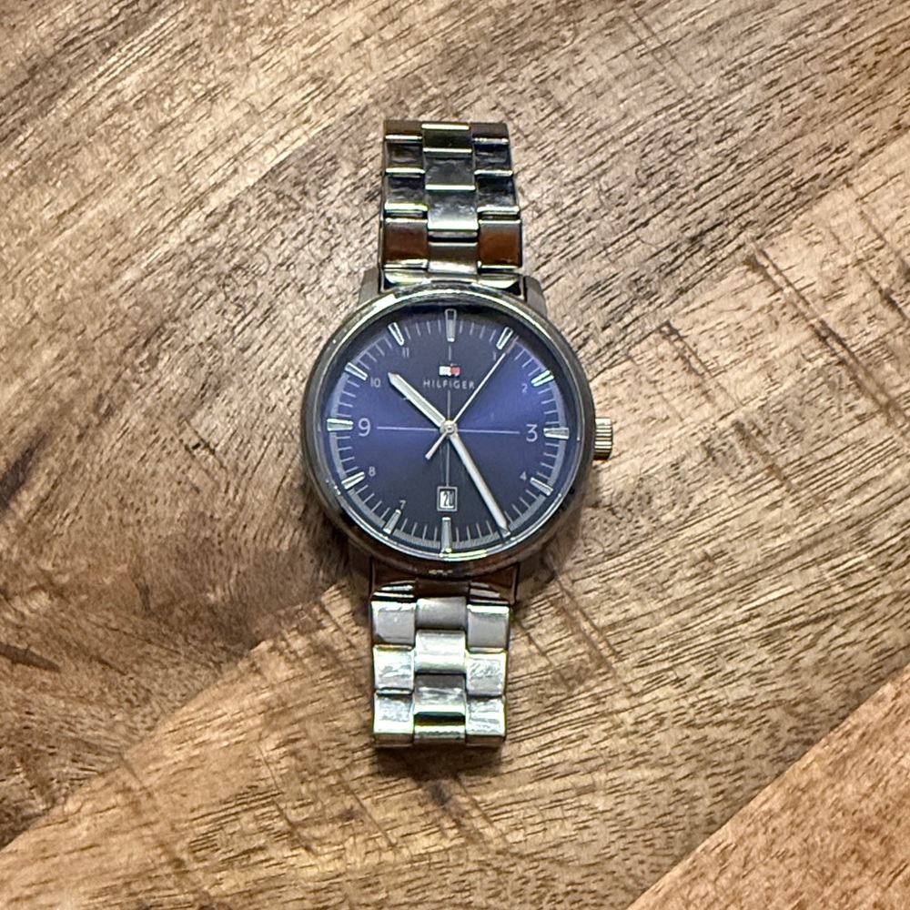 Tommy Hilfiger Blue Dial Silver Watch
